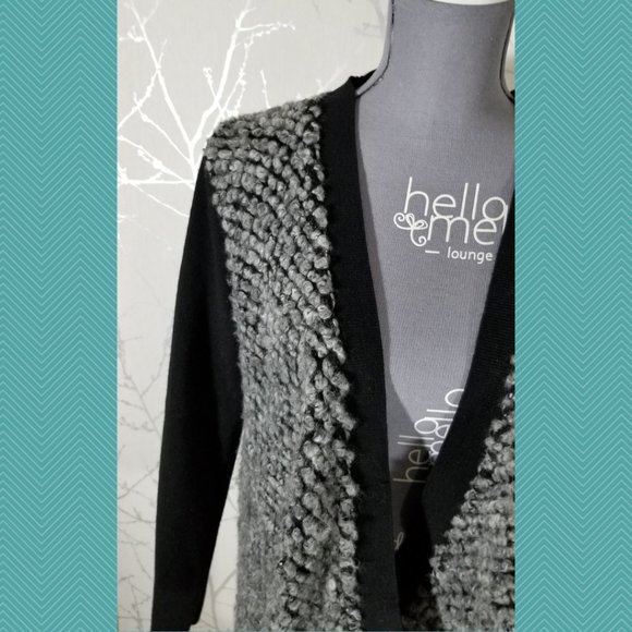 Club Monaco Fuzzy Textured Open Roanna Cardigan - Picture 2 of 6